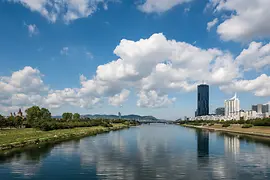 View over the banks of the Danube Island
